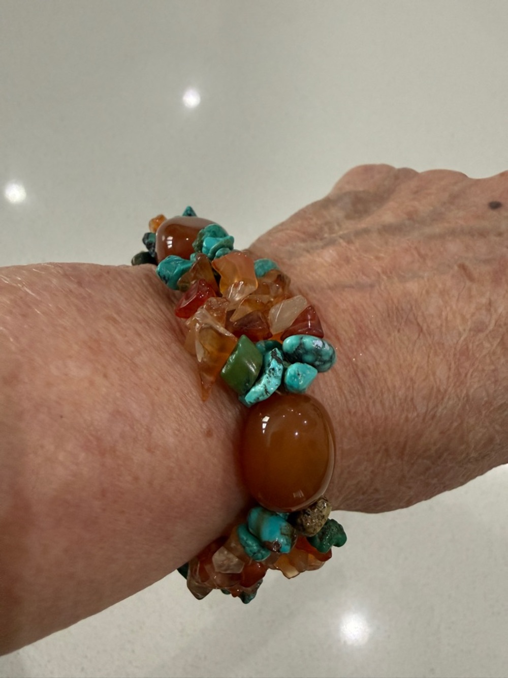 Stunning Carnelian Multi-Gemstone Stretch Bracelet
